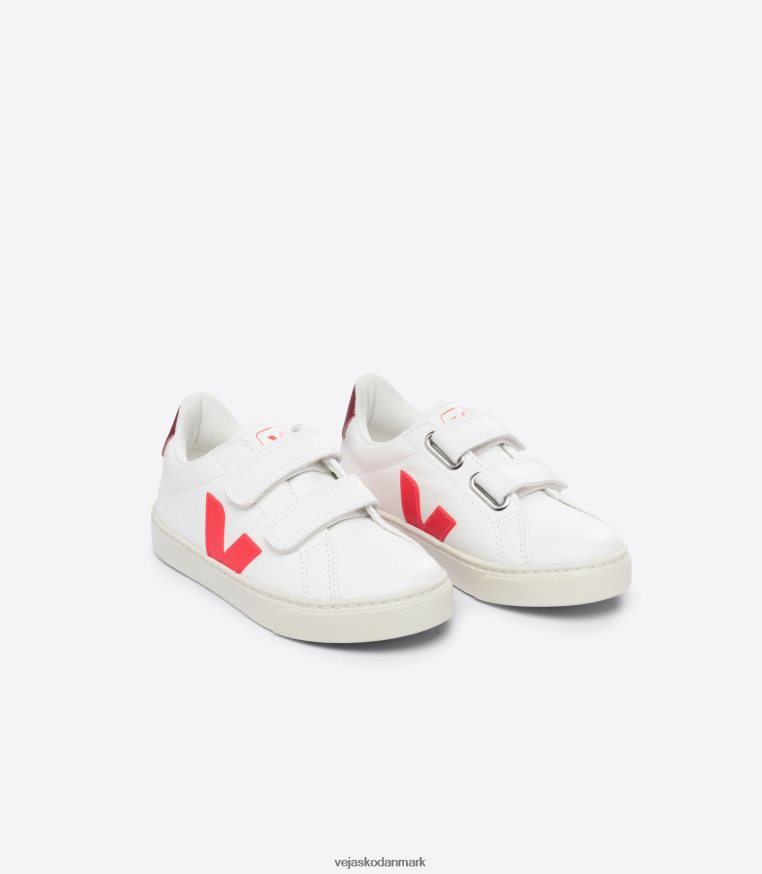 Veja børn esplar kromfri læder hvid rose fluo marsala sko 6882FB322