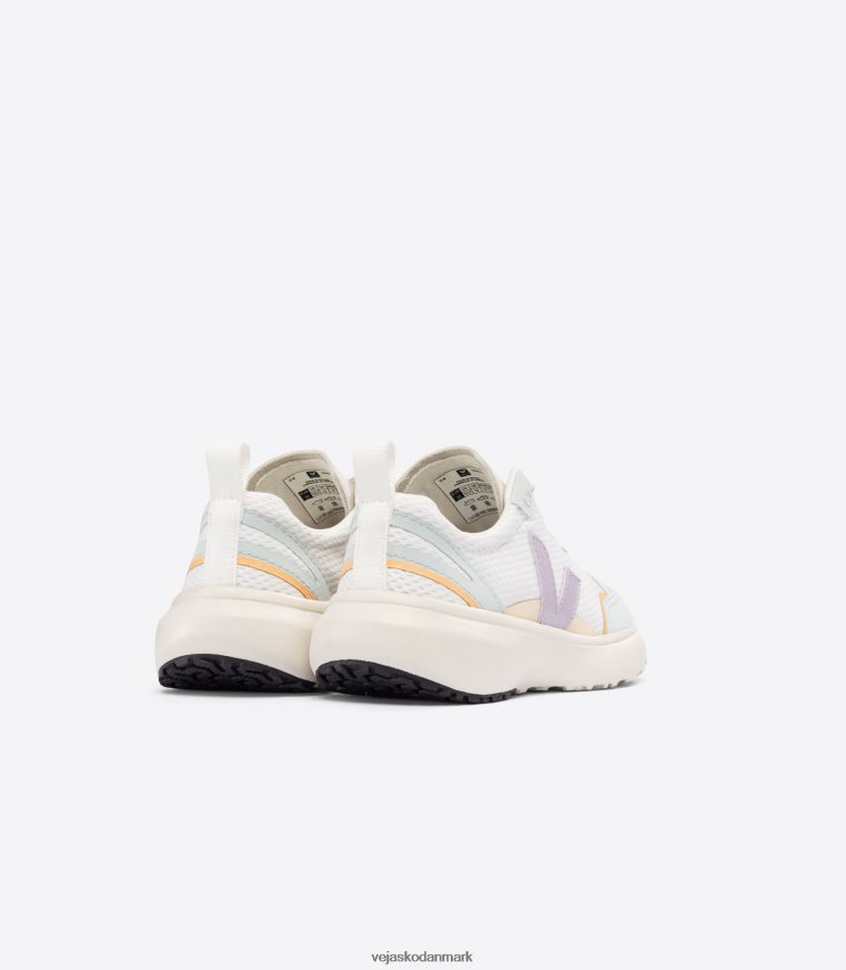 Veja børn kanariefugle elastiske snørebånd alveomesh hvid parme sko 6882FB386