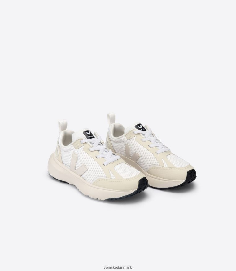 Veja børn kanariefugle elastiske snørebånd alveomesh hvid pierre sko 6882FB391