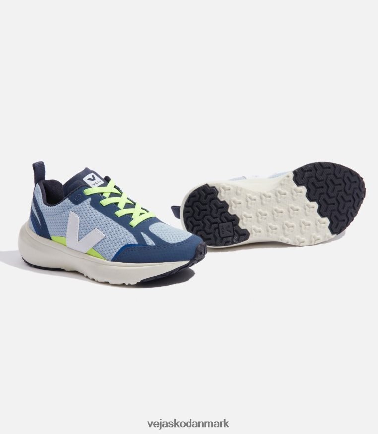 Veja børn kanariefugle elastiske snørebånd alveomesh stål hvid sko 6882FB383