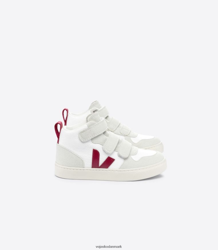 Veja børn v-10 mid b-mesh hvid marsala sko 6882FB343