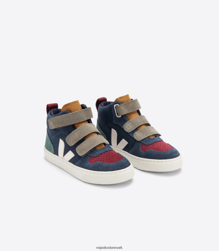 Veja børn v-10 mid ruskind multico nautico cypern sko 6882FB349
