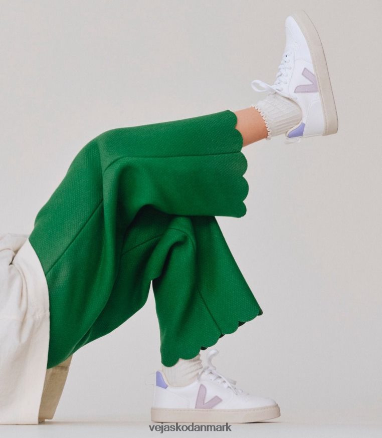 Veja børn v-10 snørebånd cwl hvid parme lavande sko 6882FB369