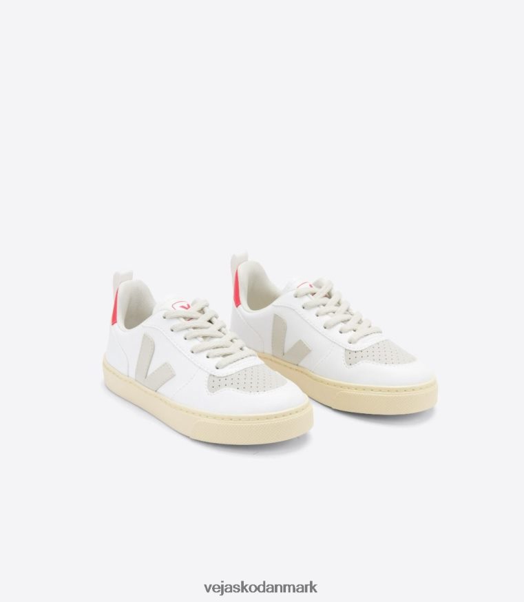 Veja børn v-10 snørebånd cwl hvid pierre rose fluo sko 6882FB367