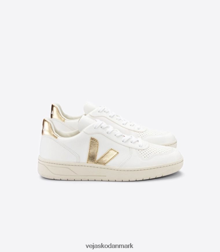 Veja Kvinder v-10 kromfri læder hvid platin sko 6882FB233