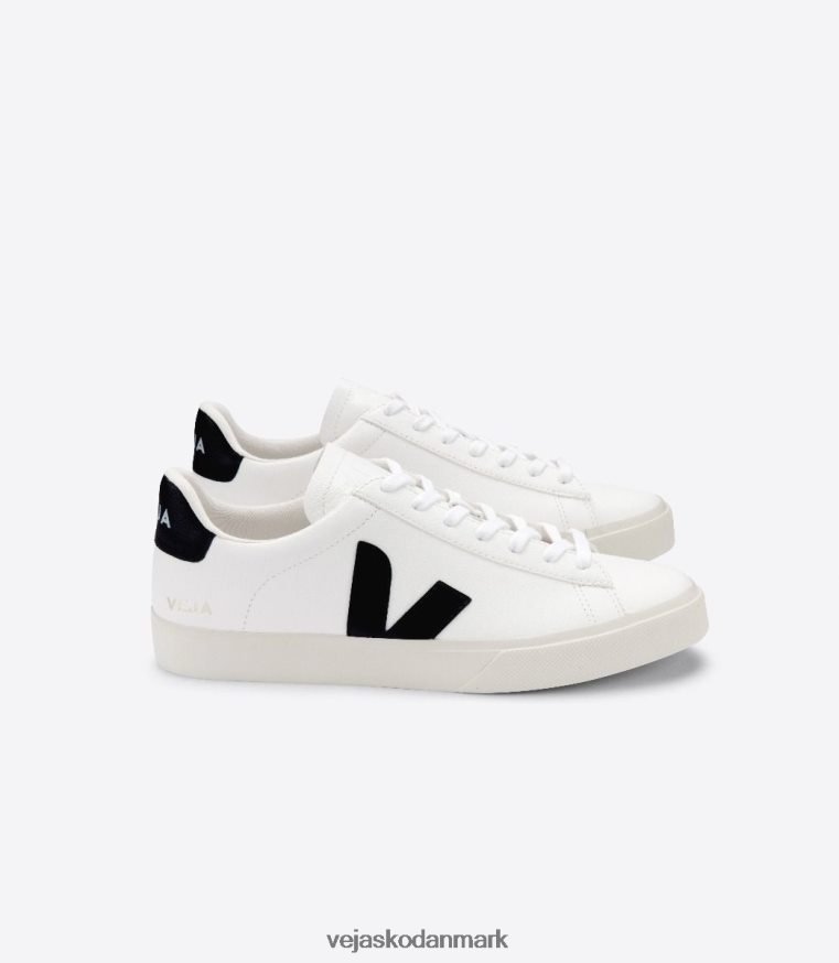Veja Mænd campo kromfri læder hvid sort sko 6882FB6