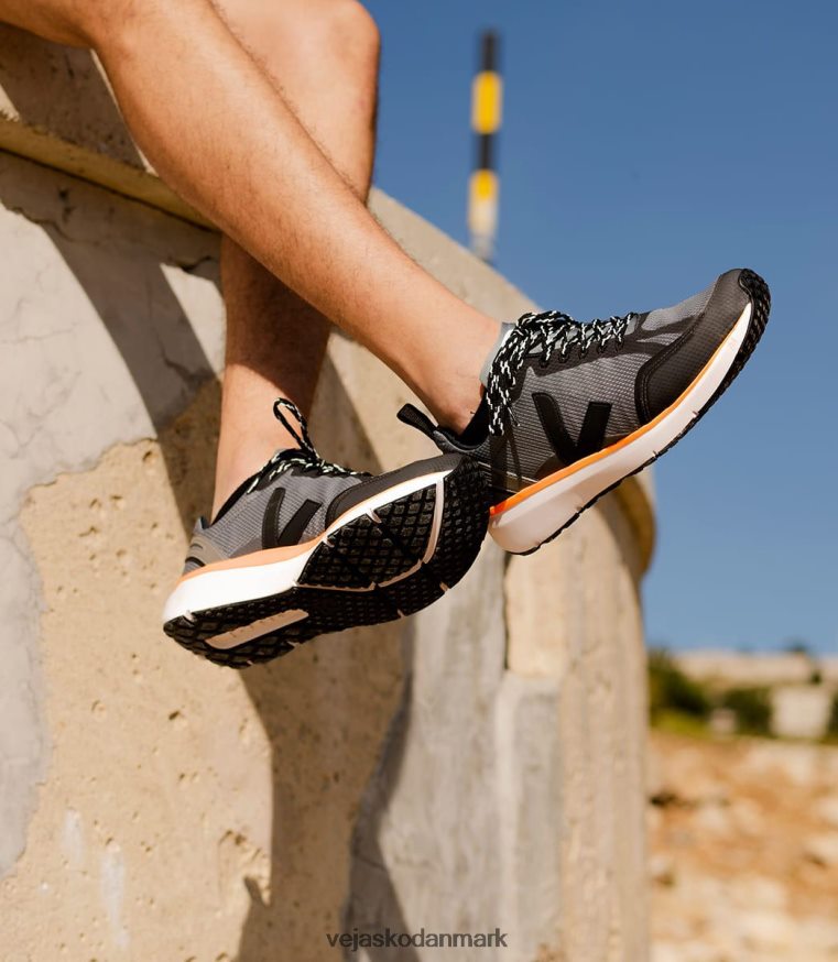 Veja Mænd condor 2 alveomesh beton sort neon orange sko 6882FB195