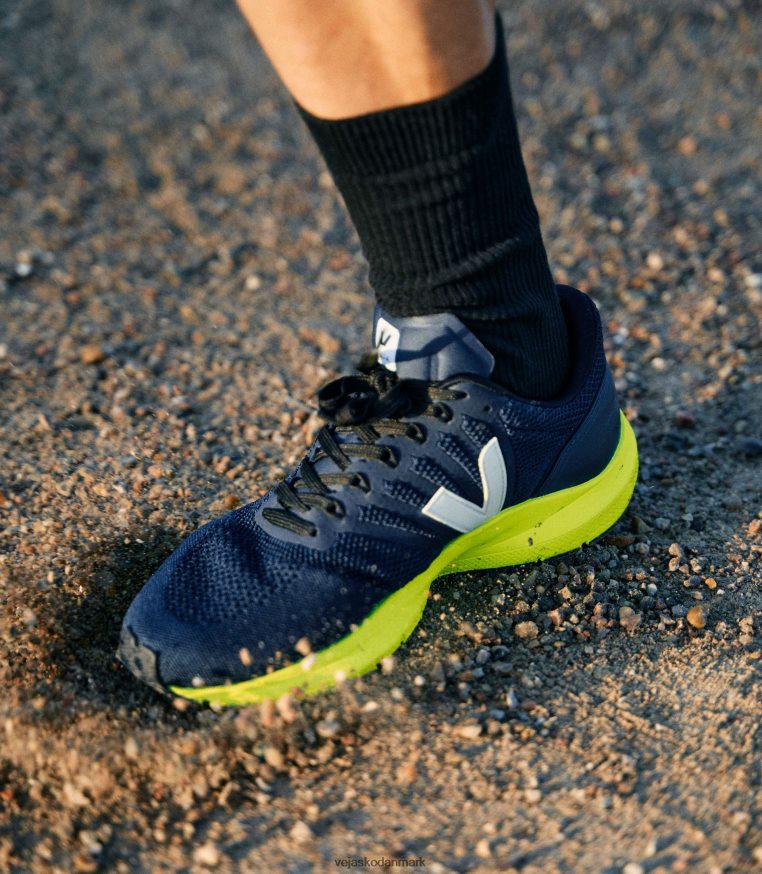 Veja Mænd marlin lt v-strikket sort kaki jaune fluo sko 6882FB205