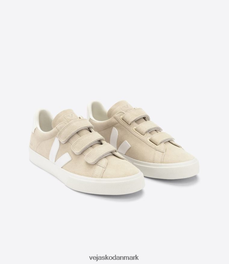 Veja Mænd recife kromfri læder mandel hvid sko 6882FB114