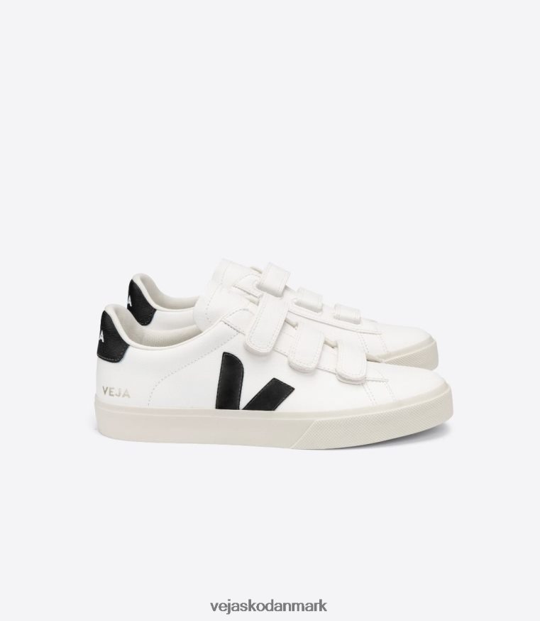 Veja Mænd recife kromfrit læder hvid sort sko 6882FB110