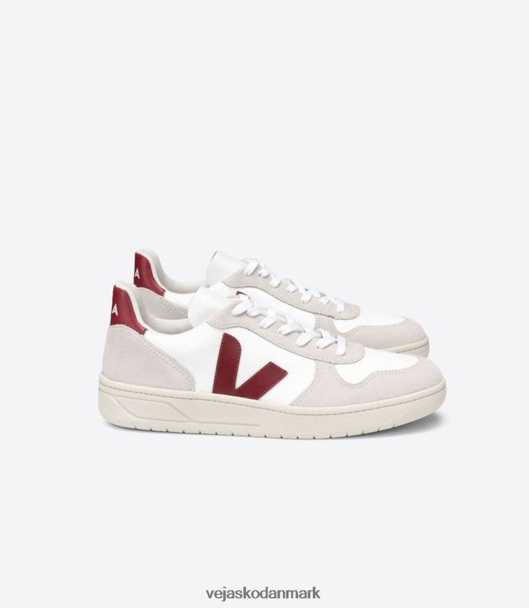 Veja Mænd v-10 b-mesh hvid naturlig marsala sko 6882FB57