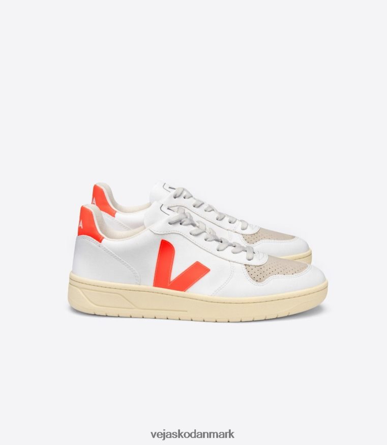 Veja Mænd v-10 cwl hvid orange fluo sko 6882FB51