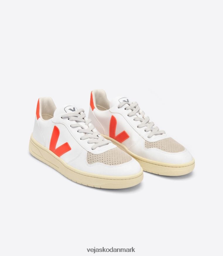 Veja Mænd v-10 cwl hvid orange fluo sko 6882FB51