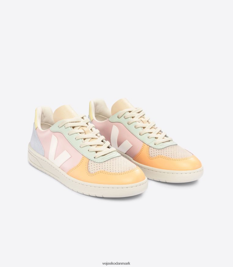Veja Mænd v-10 læder kronblad hvid multico sko 6882FB60