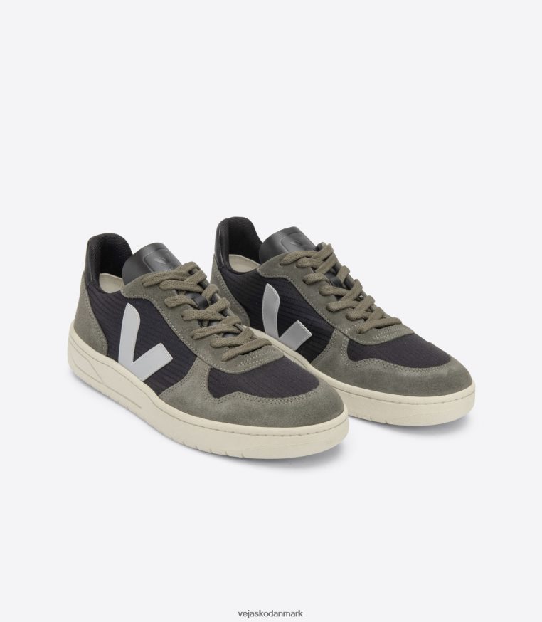 Veja Mænd v-10 ripstop sort oxford grå mudder sko 6882FB63